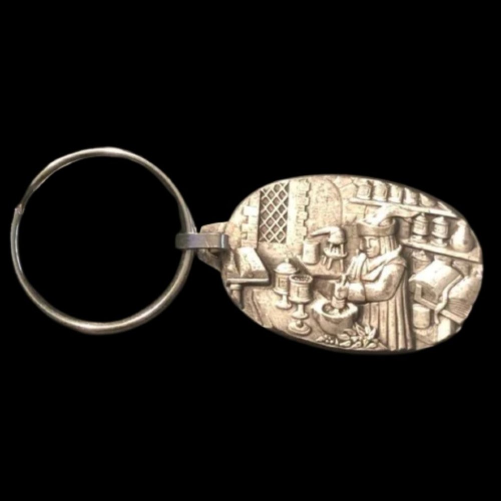 WYETH Pharmaceutical Silver Vintage Key Ring Key Chain